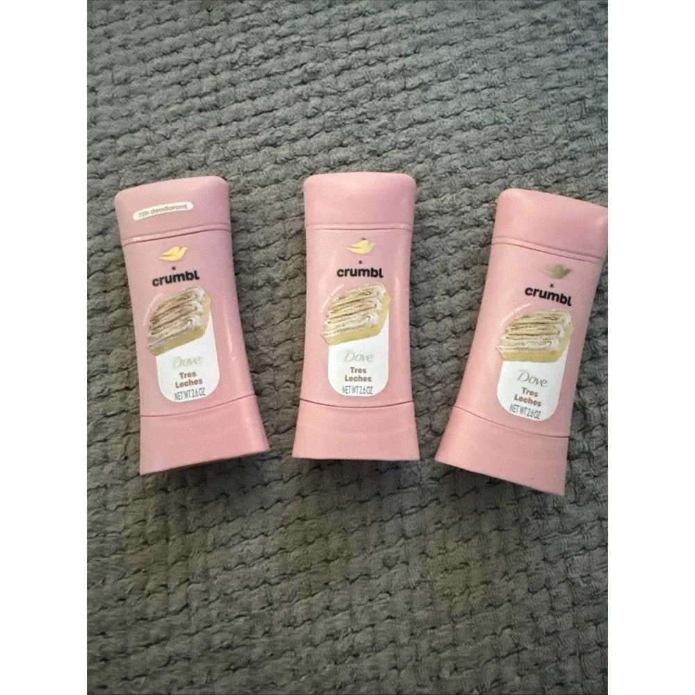 Lot 3 Dove x Crumbl Tres Leches 72h Aluminum Free Deodorant 2.6 oz Limited Ed
